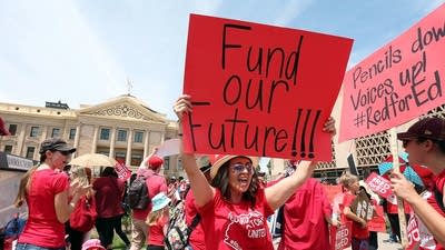 Edged out of the middle class, teachers are walking out